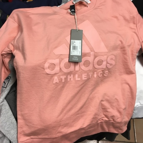 ADIDAS CREW NECK SWEATER SWEATSHIRT embose logo - Picture 3 of 8